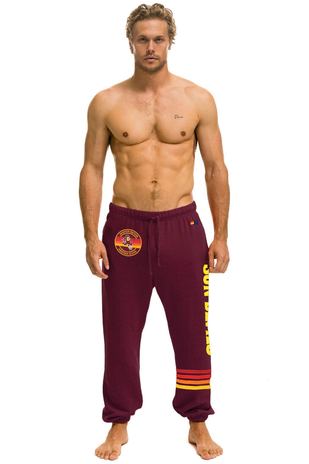 Retro ASU FORK UNISEX POCKET SWEATPANTS - MAROON