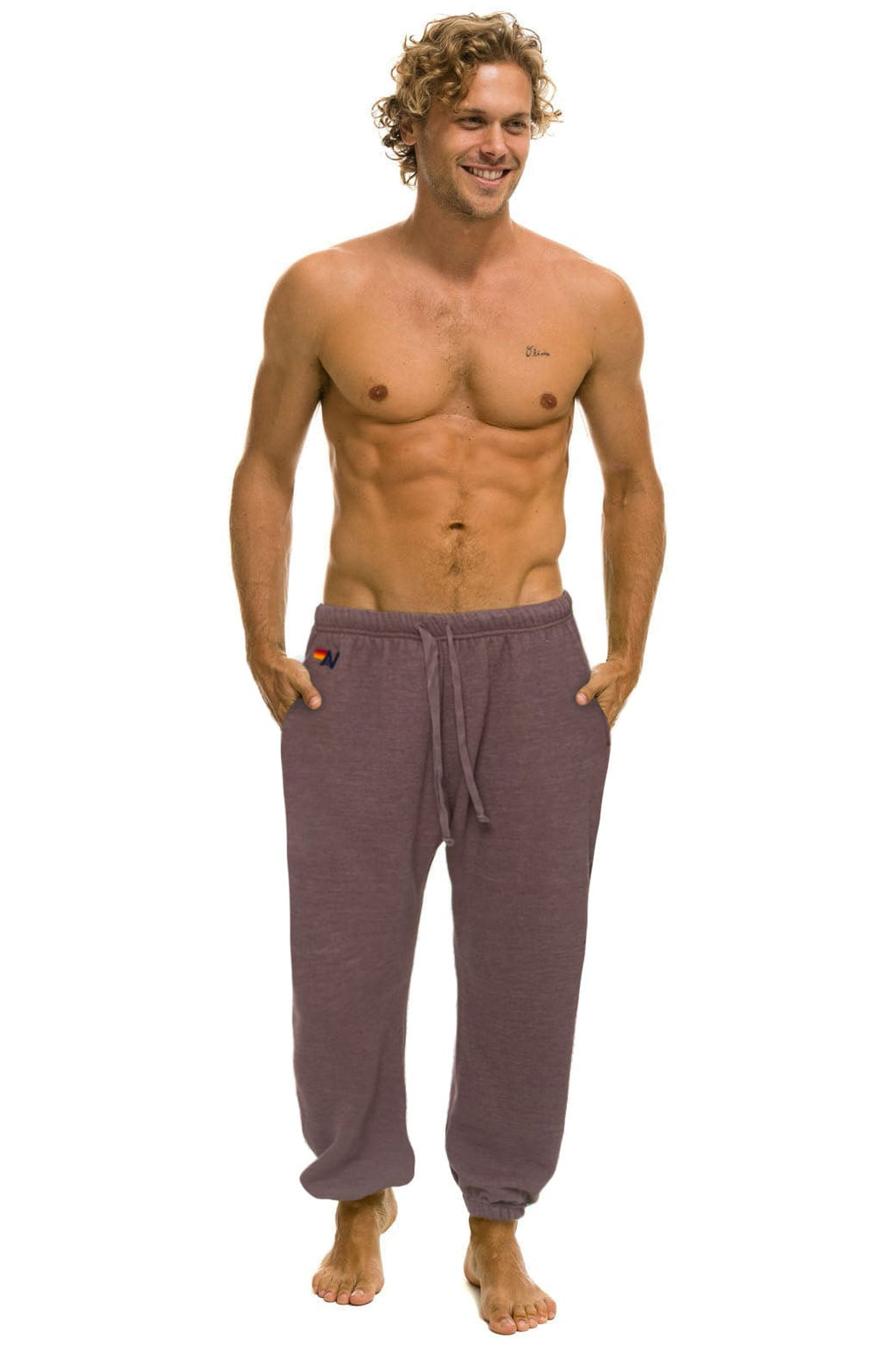 Retro BOLT PRINT SWEATPANTS - MOCHA