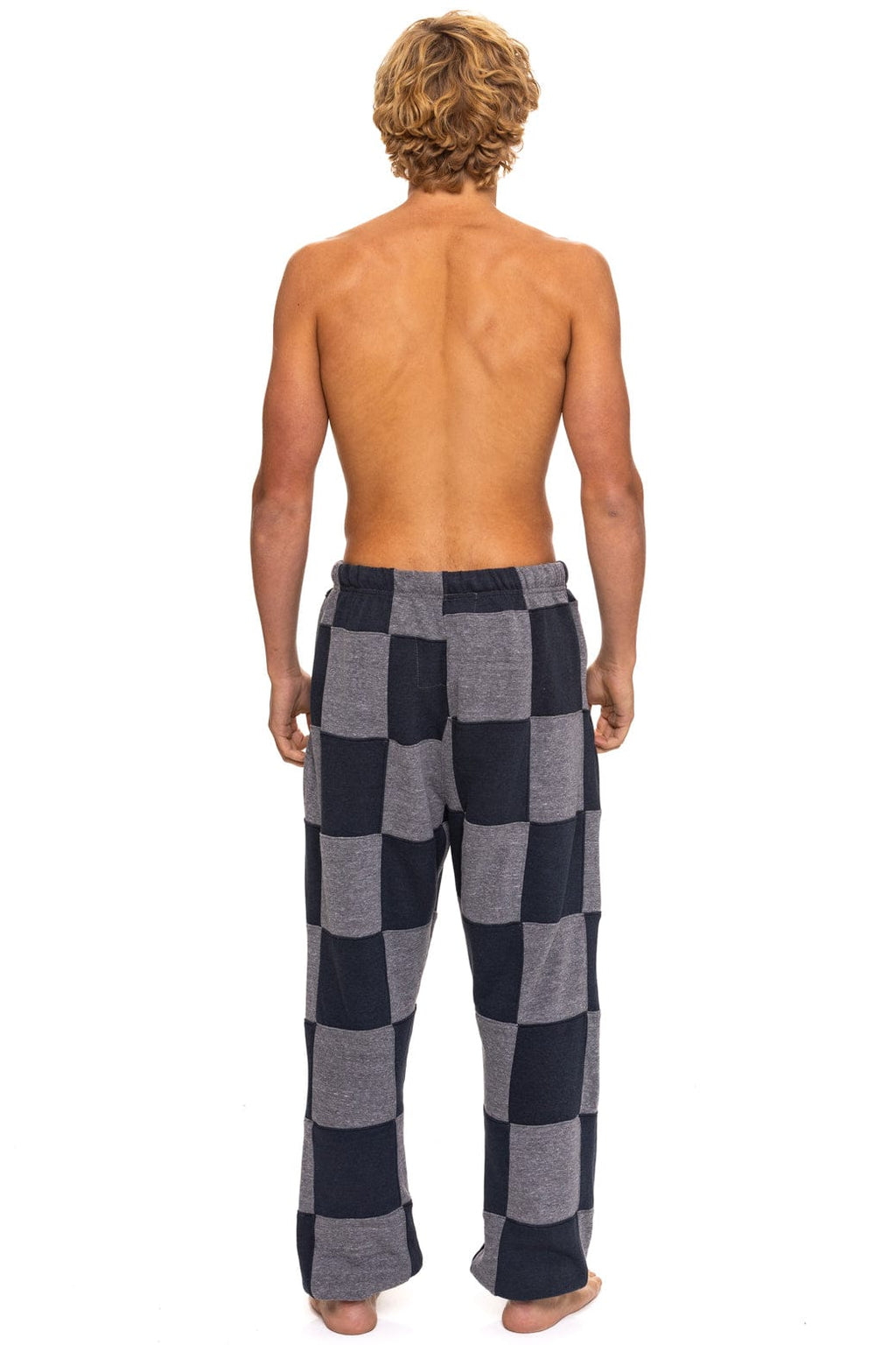 Retro CHECK QUILTED SWEATPANTS - HEATHER CHARCOAL