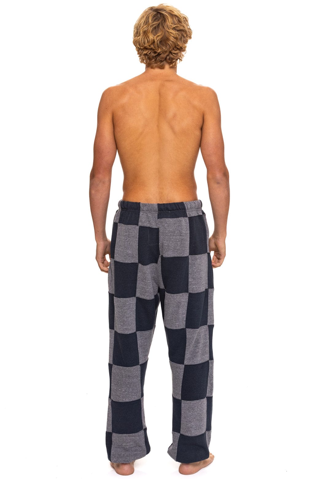 Retro CHECK QUILTED SWEATPANTS - HEATHER CHARCOAL