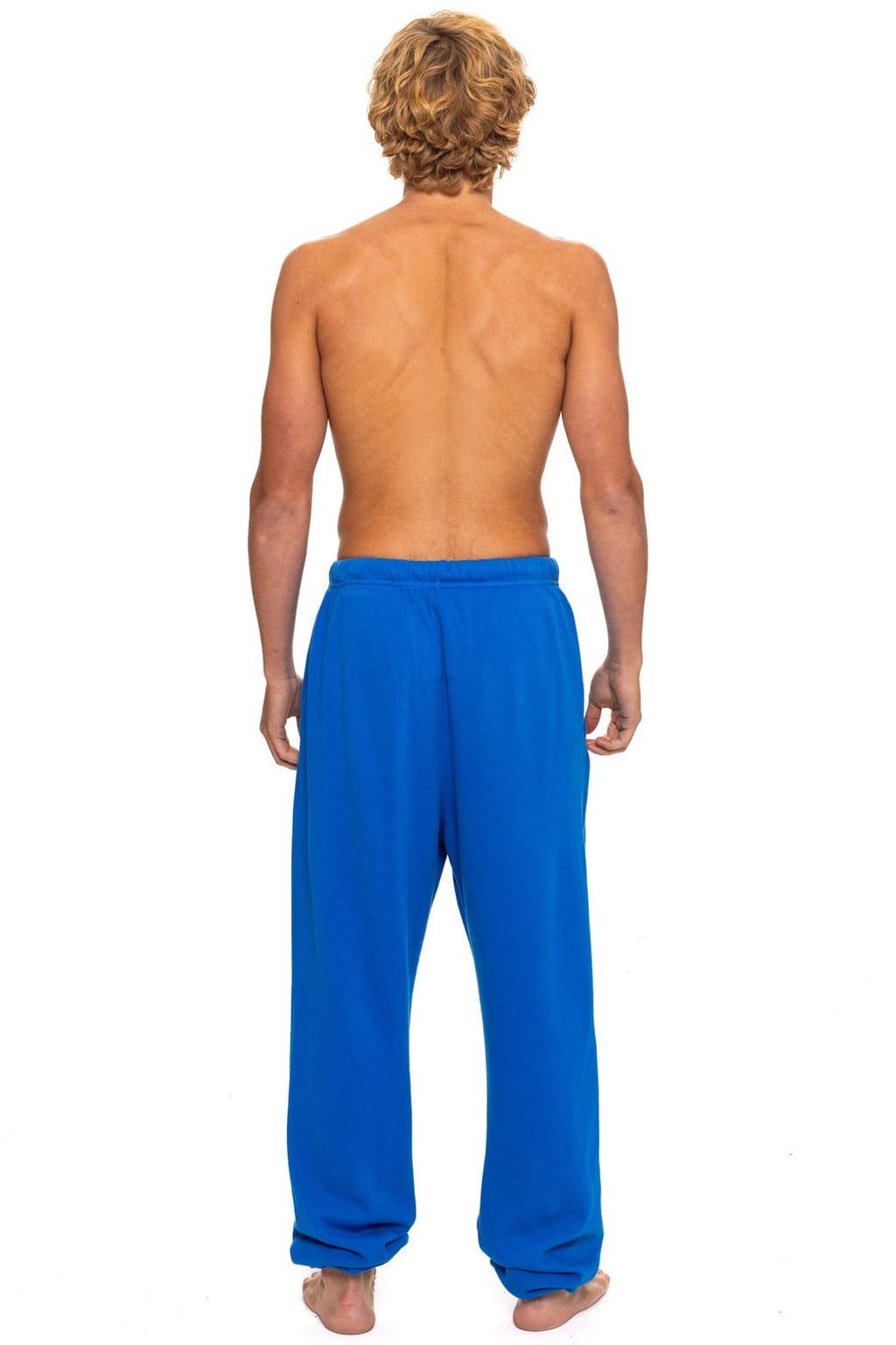 Retro LOGO PRINT UNISEX SWEATPANTS - ADVENTURE BLUE