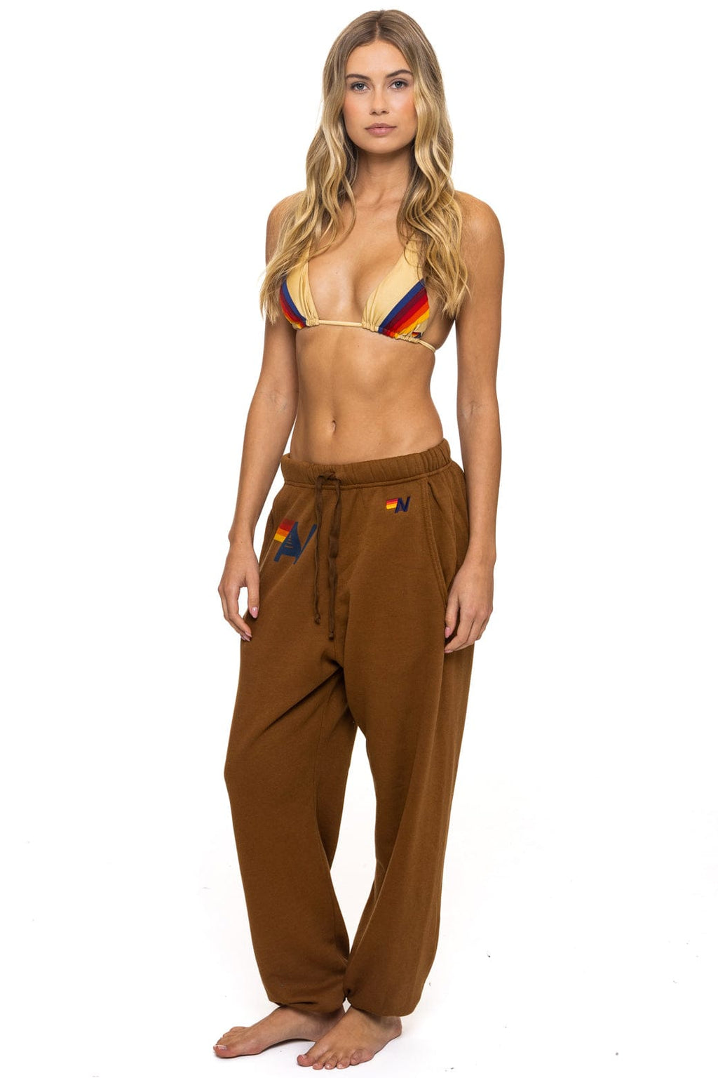 Retro LOGO SWEATPANTS - CINNAMON