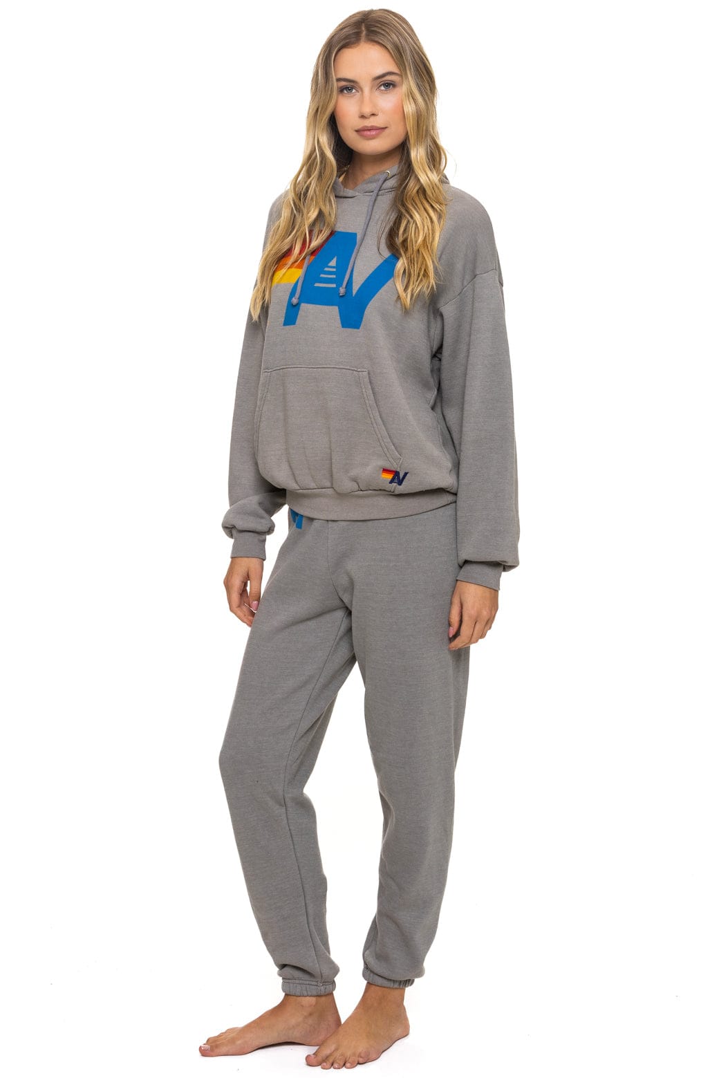 Retro LOGO PULLOVER RELAXED HOODIE - SLATE