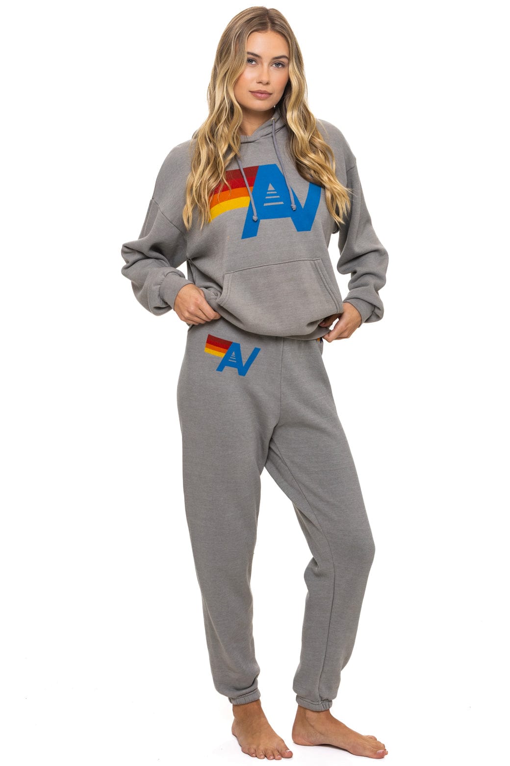 Retro LOGO PULLOVER RELAXED HOODIE - SLATE
