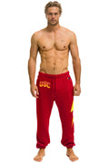 Retro UNIVERSITY OF SOUTHERN CALIFORNIA BOLT UNISEX POCKET SWEATPANTS - CARDINAL
