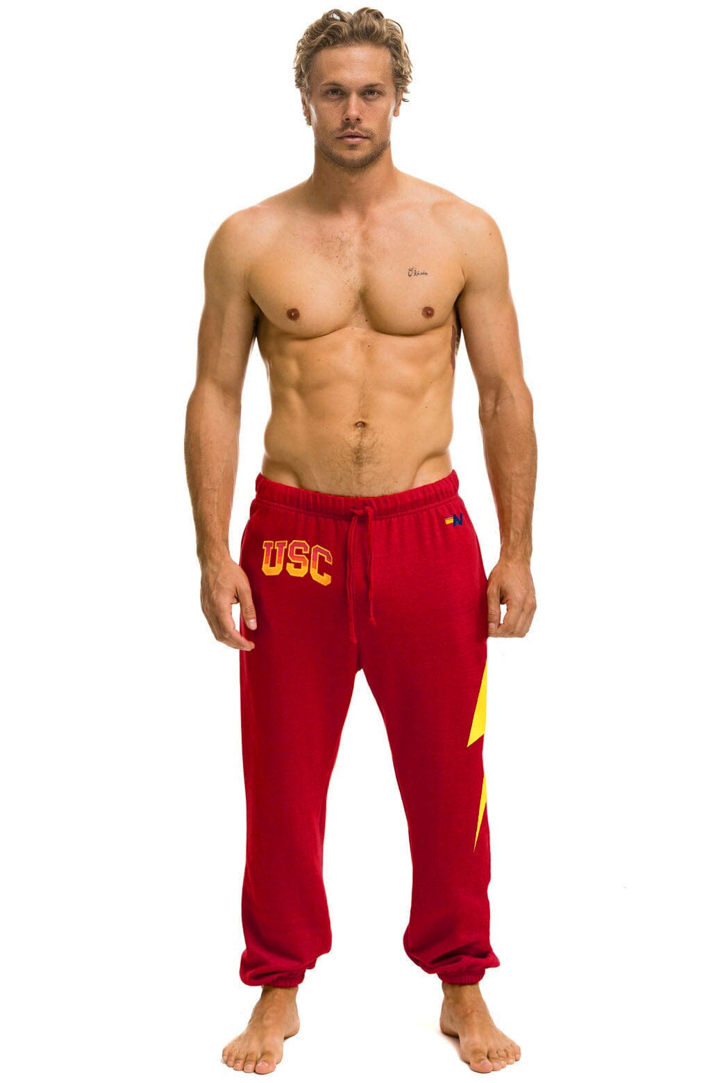 Retro UNIVERSITY OF SOUTHERN CALIFORNIA BOLT UNISEX POCKET SWEATPANTS - CARDINAL