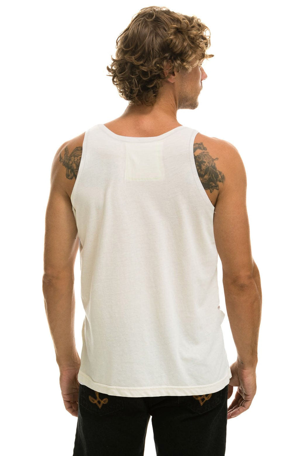 Retro MENS BASIC TANK - VINTAGE WHITE