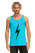 Retro MENS BOLT TANK - NEON BLUE