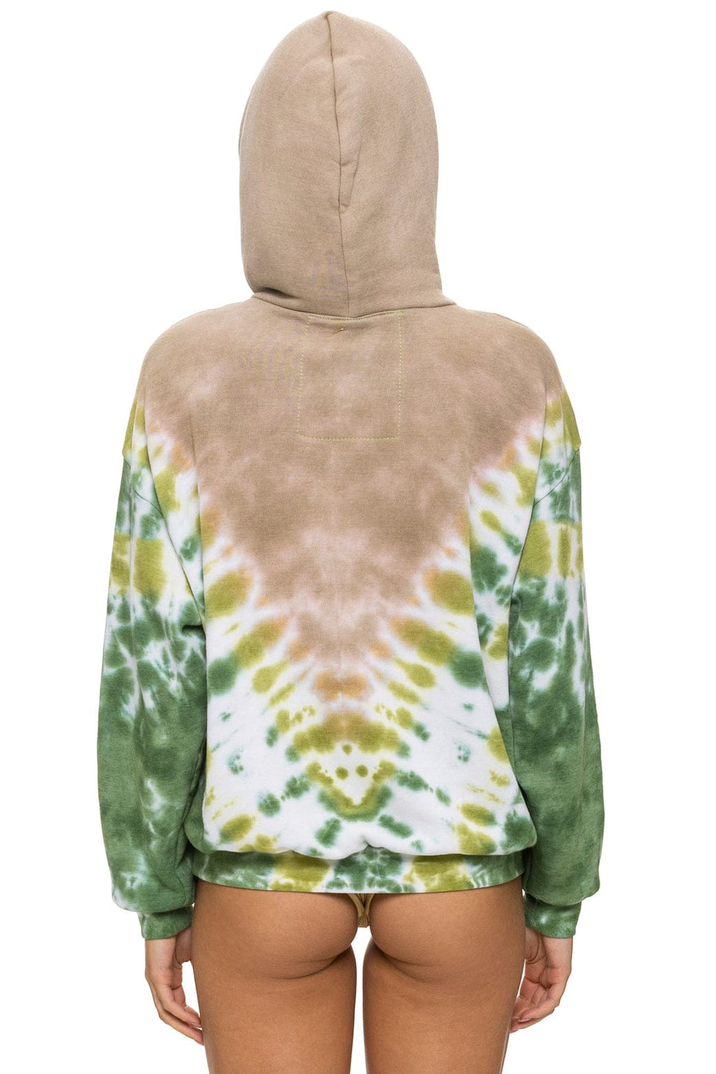 Retro HAND DYED V RELAXED PULLOVER HOODIE - TIE DYE SAND JUNGLE