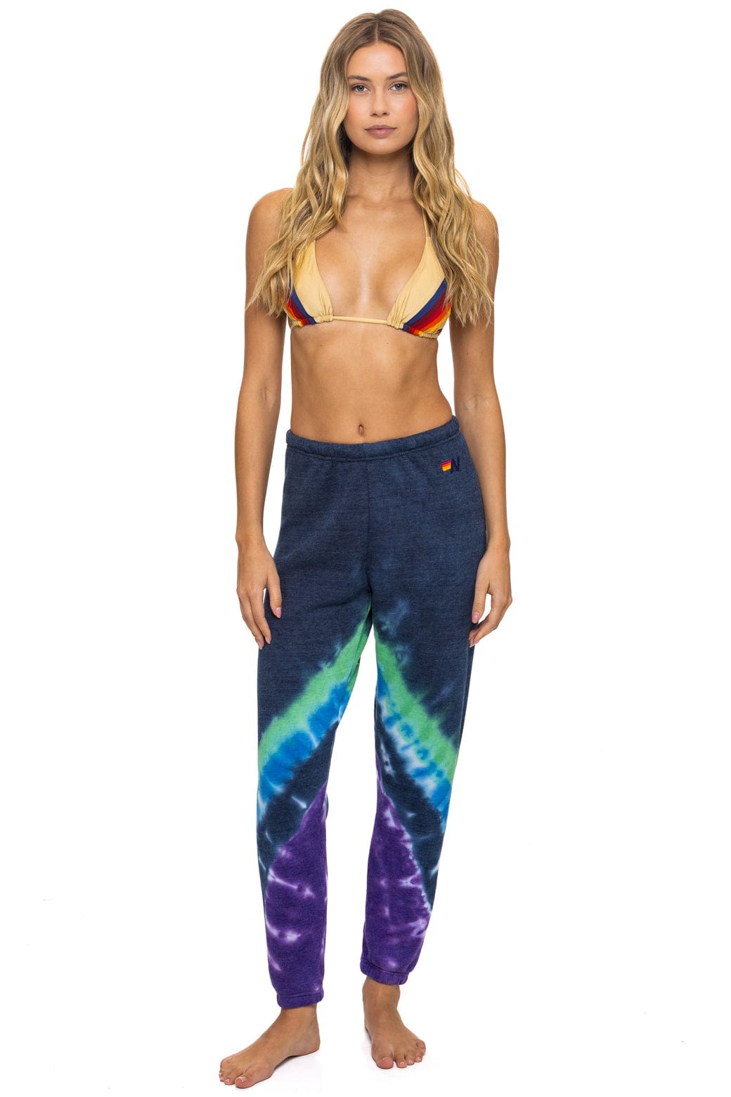 Retro HAND DYED V SWEATPANTS - TIE DYE MIDNIGHT PURPLE