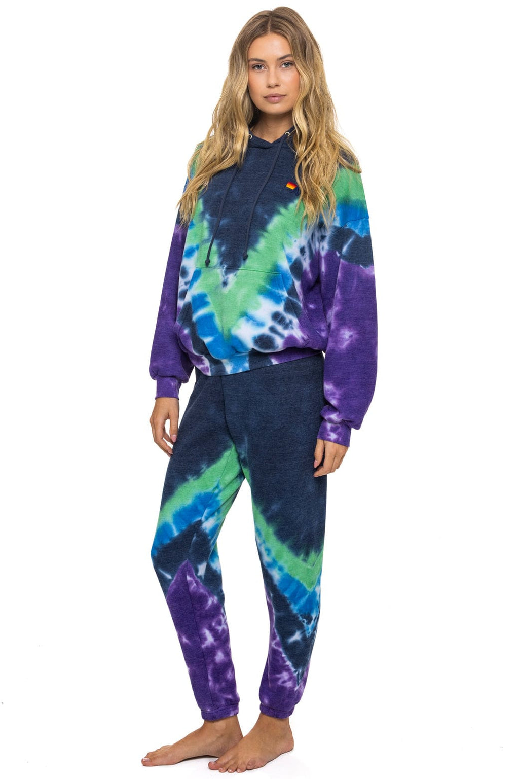 Retro HAND DYED V SWEATPANTS - TIE DYE MIDNIGHT PURPLE