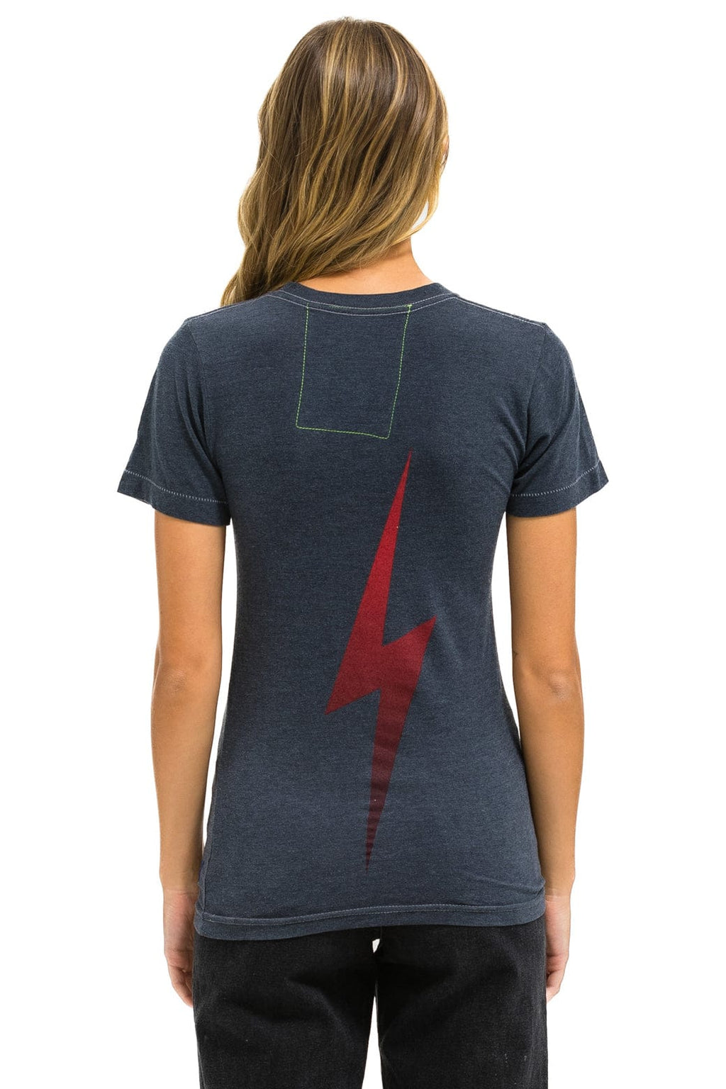 Retro UNIVERSITY OF OKLAHOMA BOLT CREW TEE SHIRT - CHARCOAL