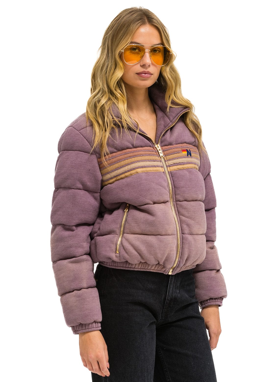 Retro 5 STRIPE FADED APRES JACKET - FADED MOCHA