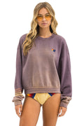 Retro RUGBY STITCH RELAXED CREW SWEATSHIRT - FADED MOCHA