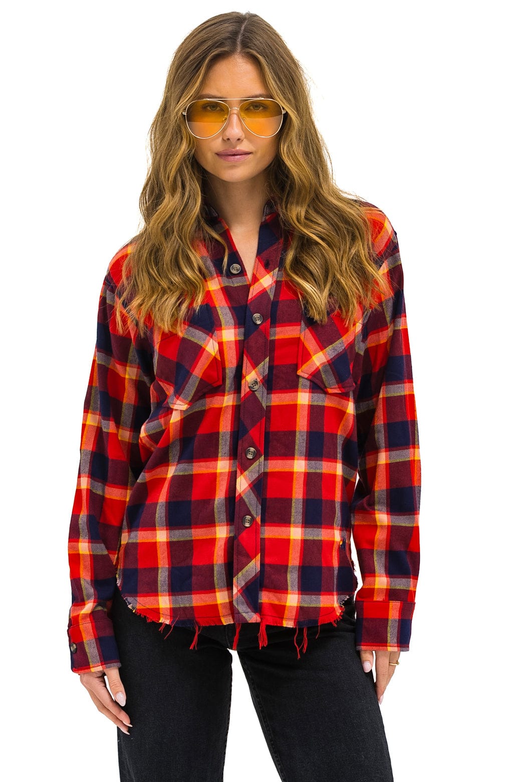Retro PLAID FLANNEL WESTERN SHIRT - RUGBY PLAID
