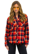 Retro PLAID FLANNEL LIGHT WEIGHT UNISEX WESTERN SHIRT - RUGBY PLAID