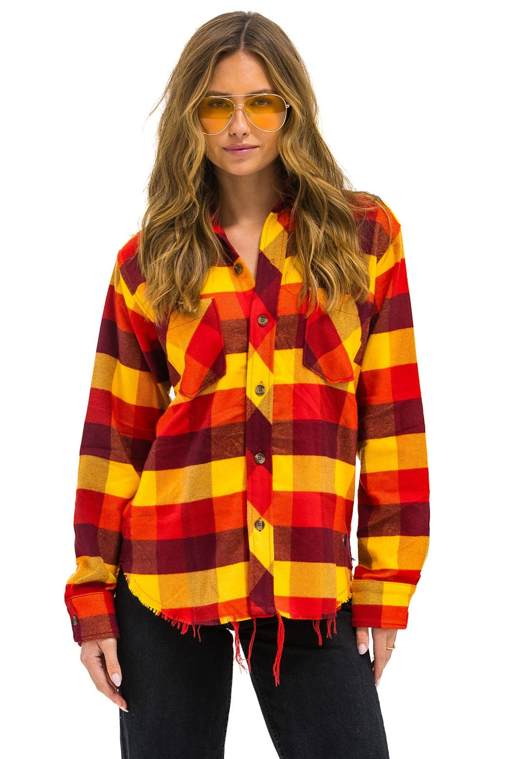 Retro PLAID FLANNEL LIGHT WEIGHT UNISEX WESTERN SHIRT - SURFY PLAID