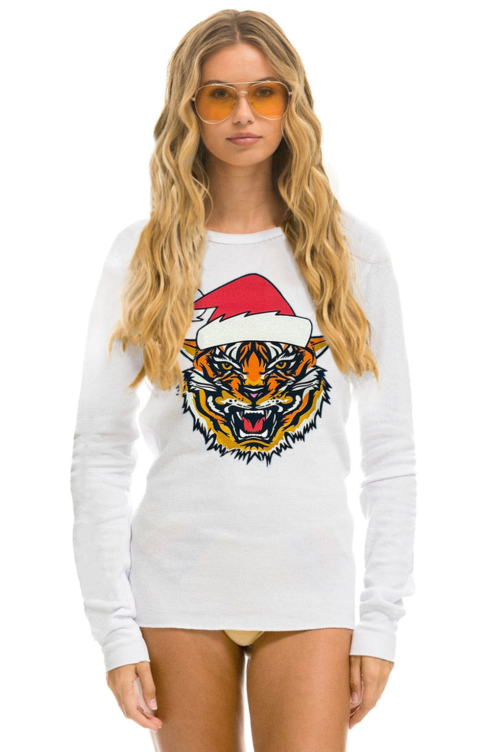 Retro SANTA TIGER THERMAL - WHITE