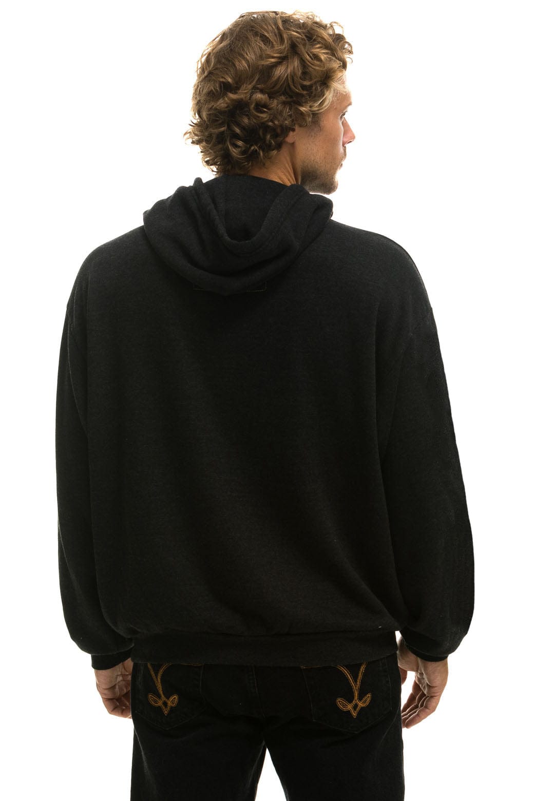 Retro SANTA TIGER RELAXED PULLOVER HOODIE - BLACK