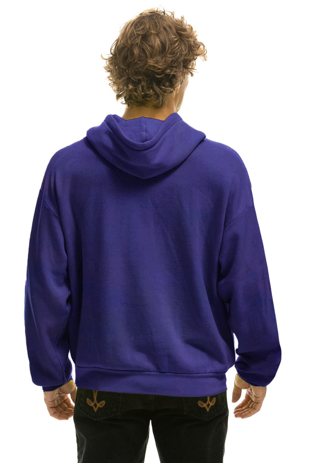 Retro SANTA TIGER RELAXED PULLOVER HOODIE - PURPLE