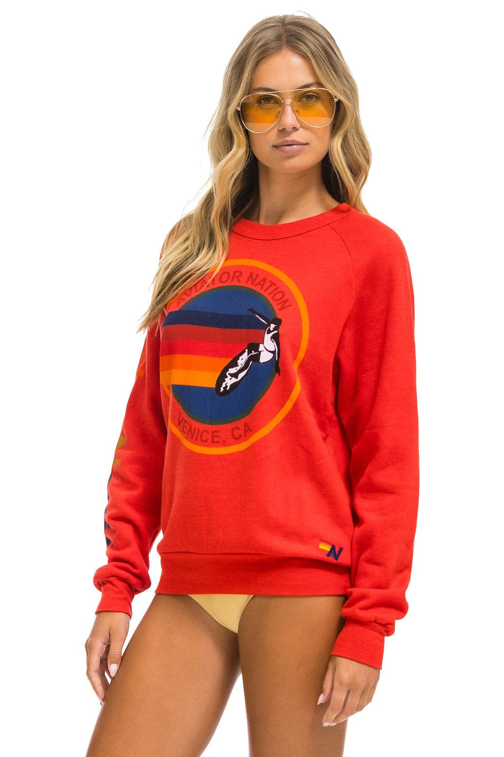 Retro AVIATOR NATION VENICE SWEATSHIRT - RED