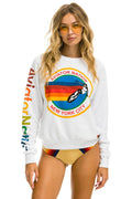 Retro AVIATOR NATION NEW YORK CITY CREW SWEATSHIRT - WHITE