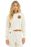 Retro BOURBON AND BEYOND 2025 CROPPED CREW SWEATSHIRT RELAXED - VINTAGE WHITE