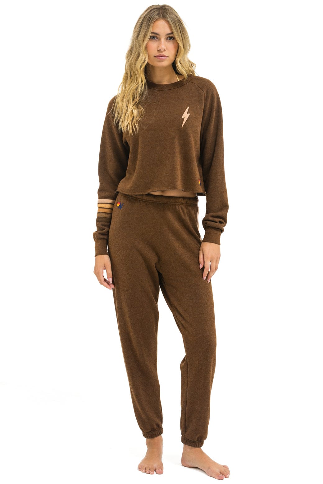 Retro 5 STRIPE SWEATPANTS - CHOCOLATE ESPRESSO