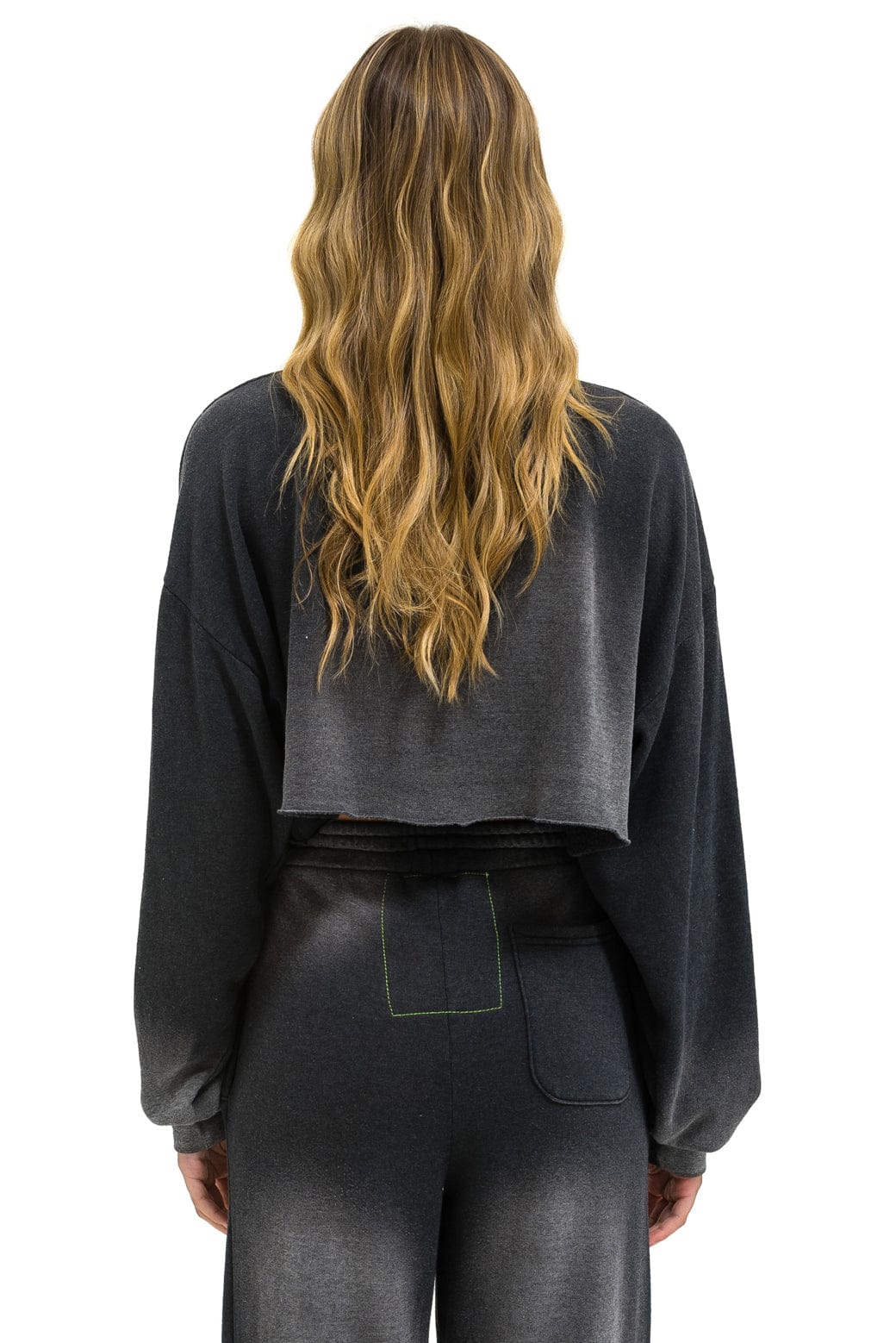 Retro BOLT STITCH CROPPED CREW SWEATSHIRT RELAXED - FADED SMOKE