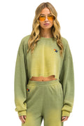 Retro ESSENTIAL CROPPED CREW SWEATSHIRT RELAXED - FADED ARMY