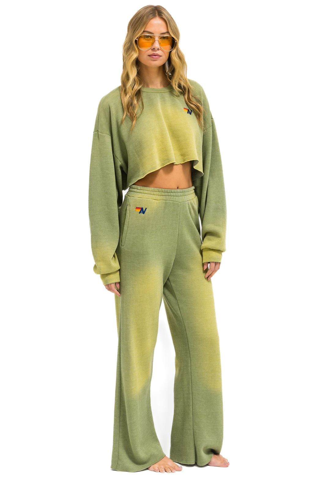 Retro ESSENTIAL WIDE LEG POCKET SWEATPANTS - FADED ARMY