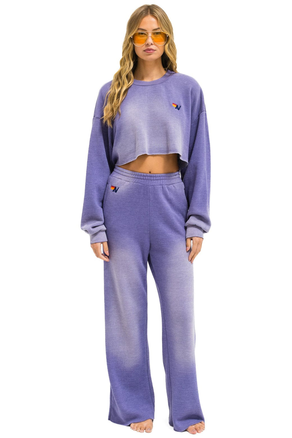 Retro ESSENTIAL WIDE LEG POCKET SWEATPANTS - FADED GRAPE
