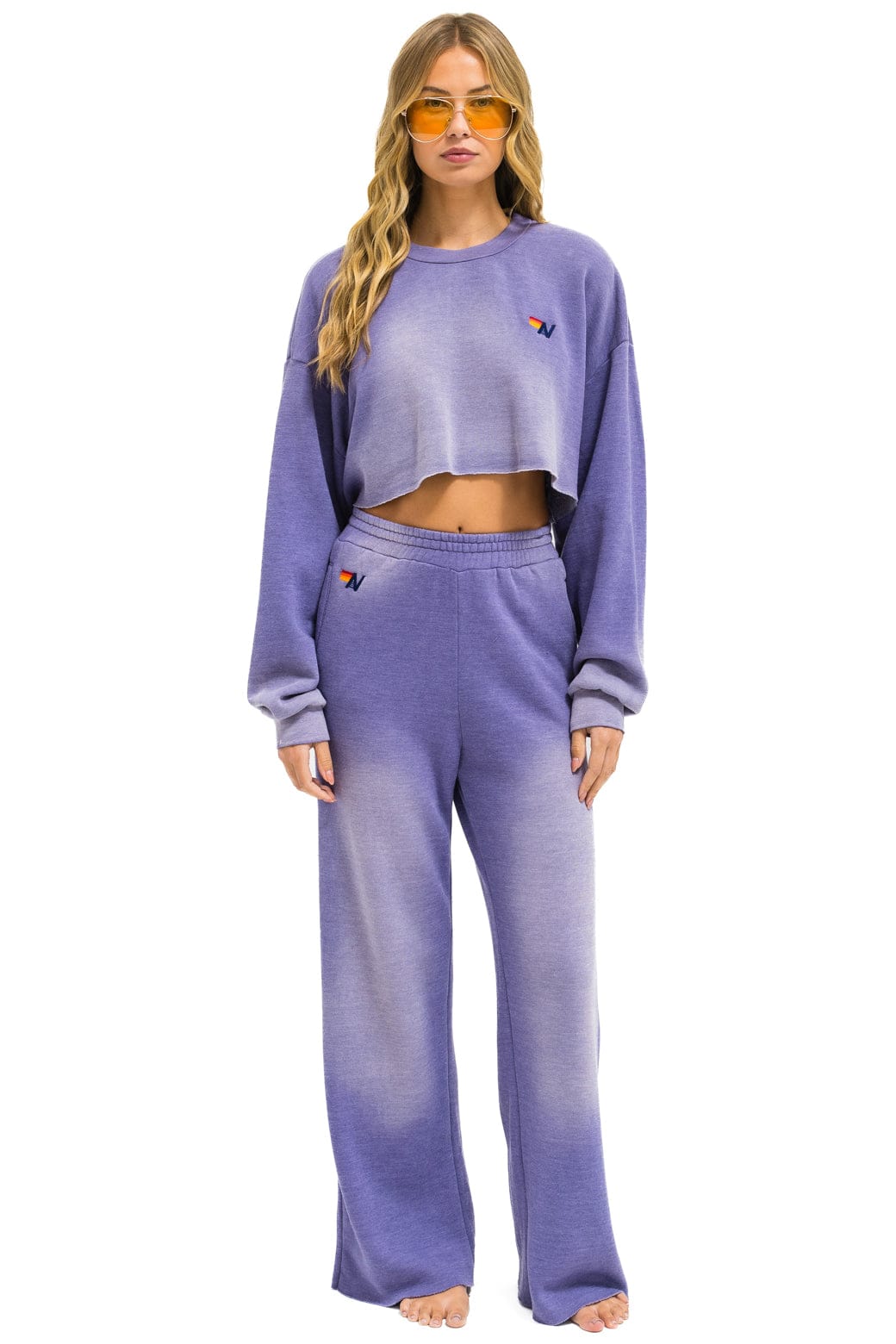 Retro ESSENTIAL WIDE LEG POCKET SWEATPANTS - FADED GRAPE