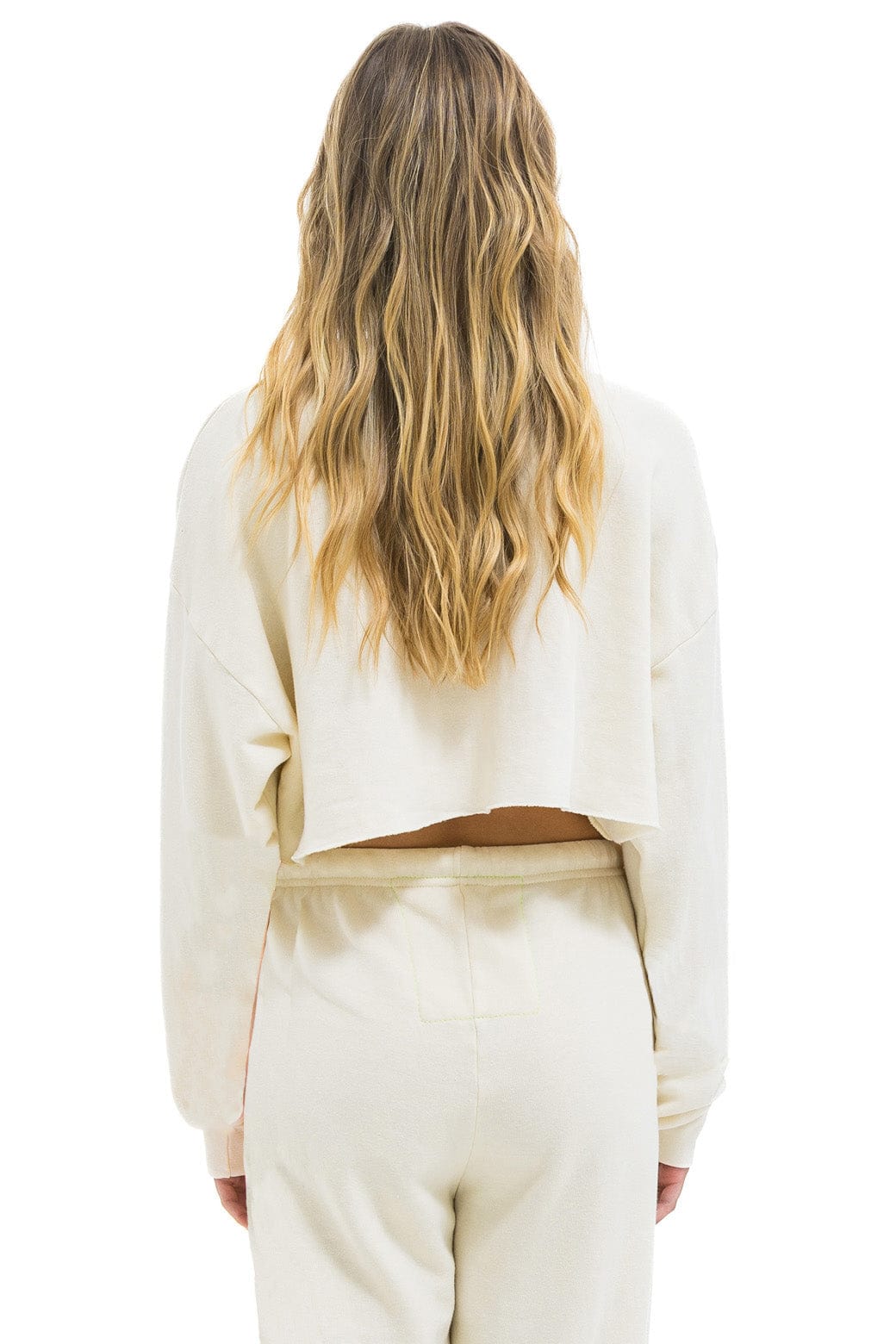 Retro LOCALS ONLY CROPPED CREW SWEATSHIRT RELAXED - VINTAGE WHITE