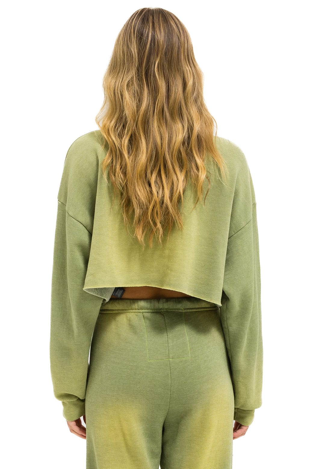 Retro VINTAGE LOGO CROPPED CREW SWEATSHIRT RELAXED - FADED ARMY