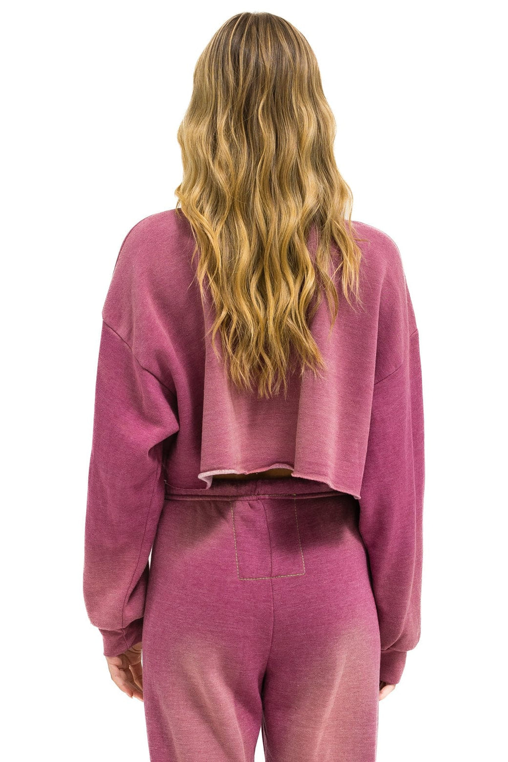 Retro VINTAGE LOGO CROPPED CREW SWEATSHIRT RELAXED - FADED BERRY