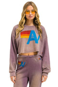 Retro VINTAGE LOGO CROPPED CREW SWEATSHIRT RELAXED - FADED MOCHA