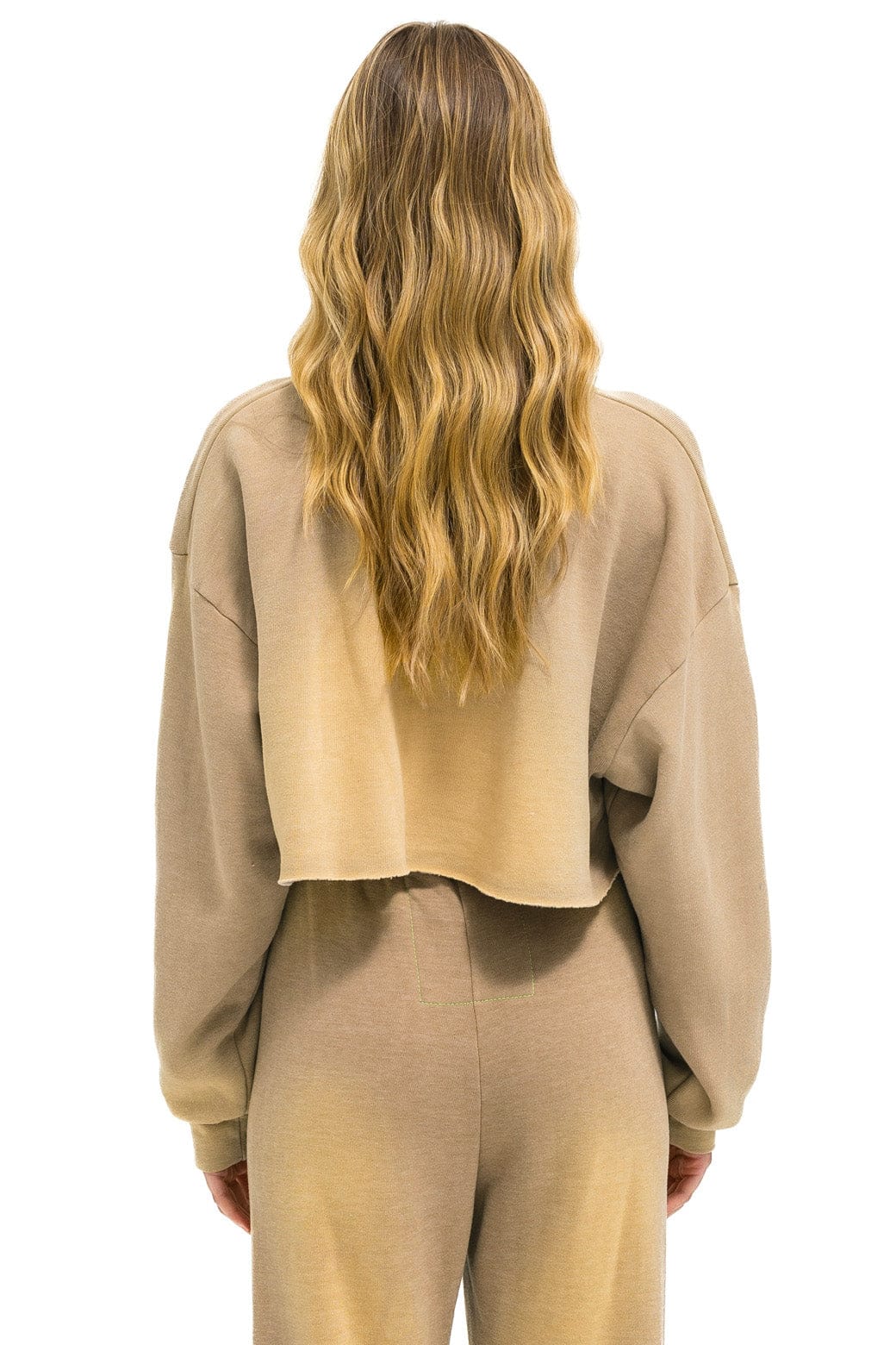 Retro VINTAGE LOGO CROPPED CREW SWEATSHIRT RELAXED - FADED TAN