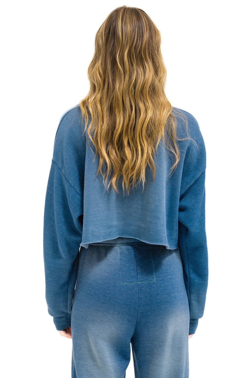 Retro VINTAGE LOGO CROPPED CREW SWEATSHIRT RELAXED - FADED WATER