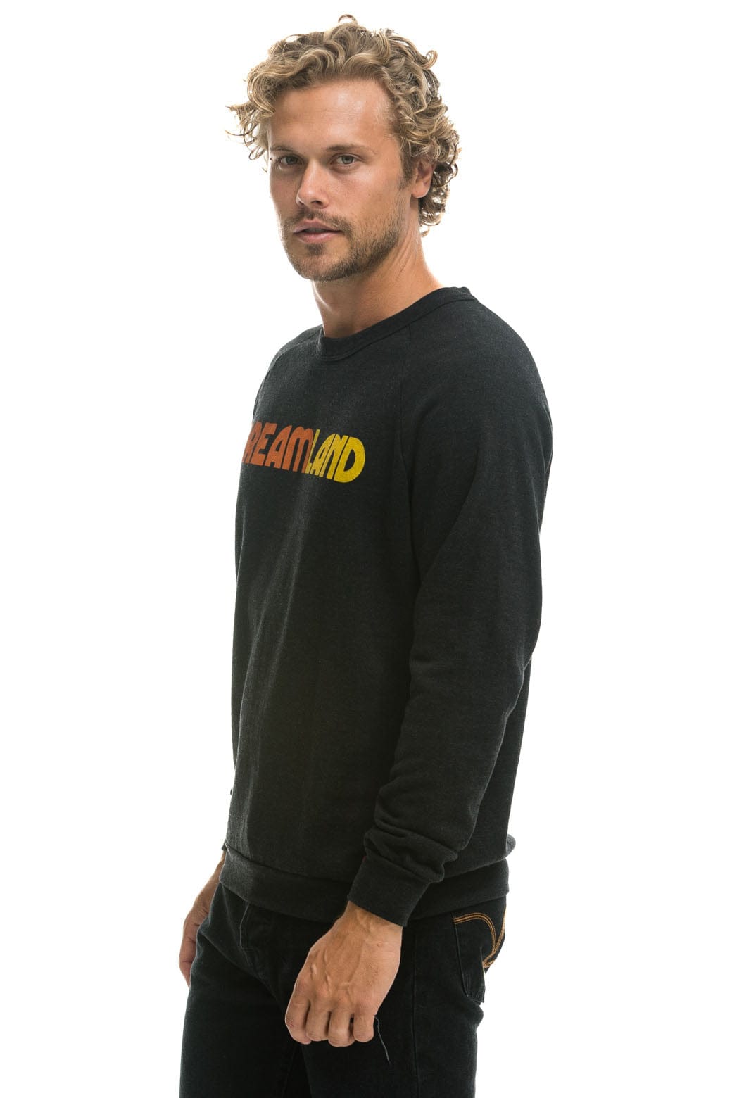 Retro DREAMLAND LOGO CREW SWEATSHIRT - BLACK