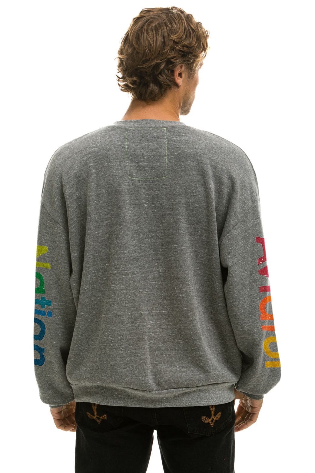 Retro AVIATOR NATION VAIL RELAXED CREW SWEATSHIRT - HEATHER GREY