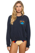 Retro ALL SEASONS CIRCLE RELAXED CREW SWEATSHIRT - CHARCOAL