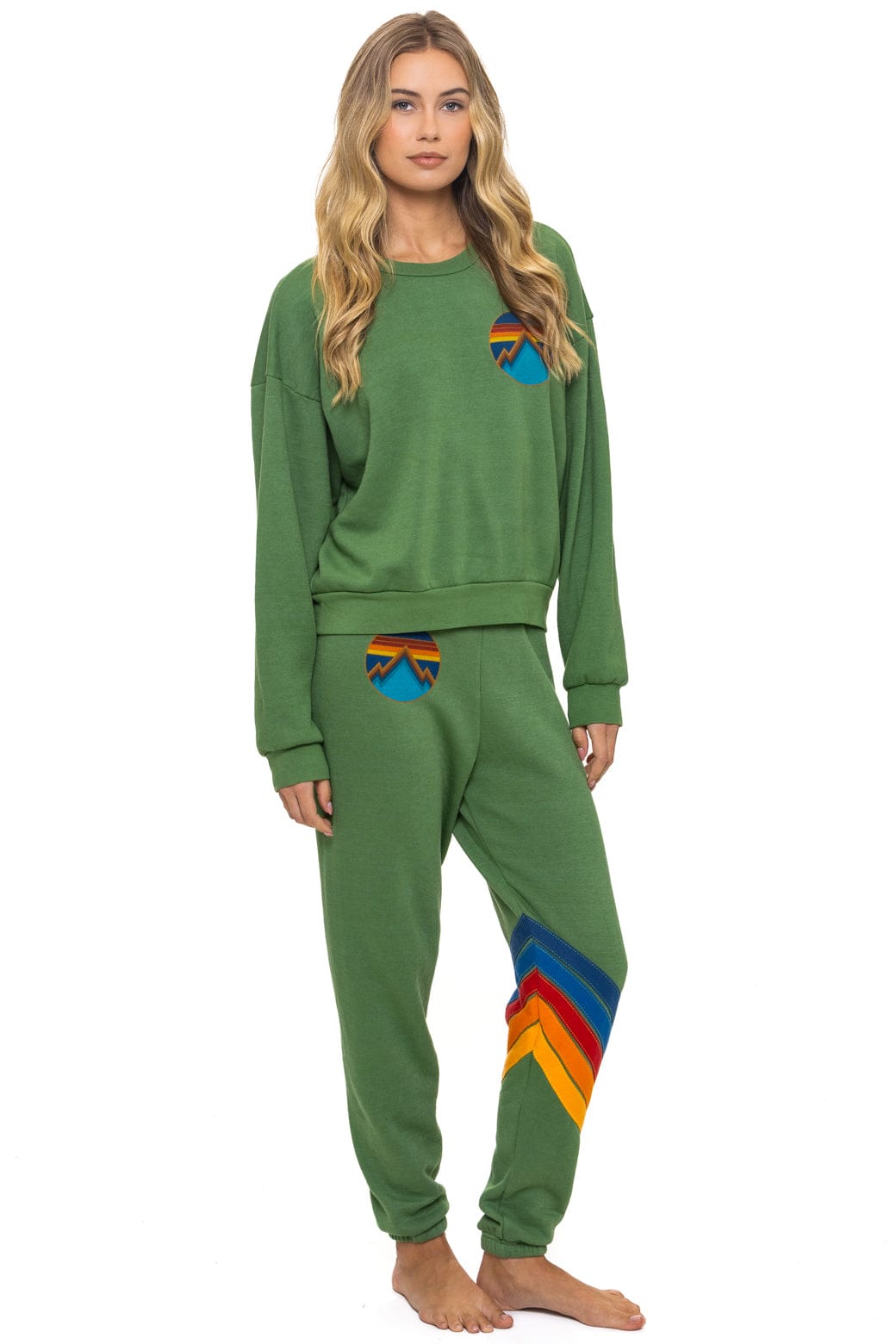 Retro ALL SEASONS CIRCLE RELAXED CREW SWEATSHIRT - PALM