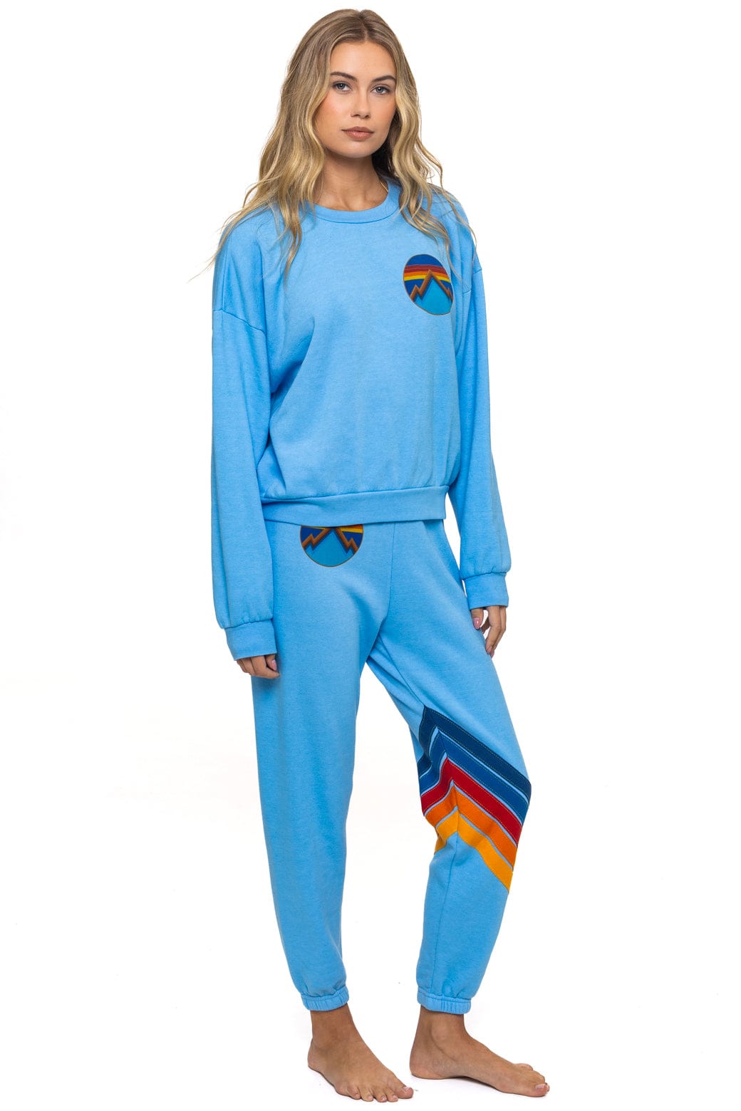 Retro ALL SEASONS CIRCLE RELAXED CREW SWEATSHIRT - SKY
