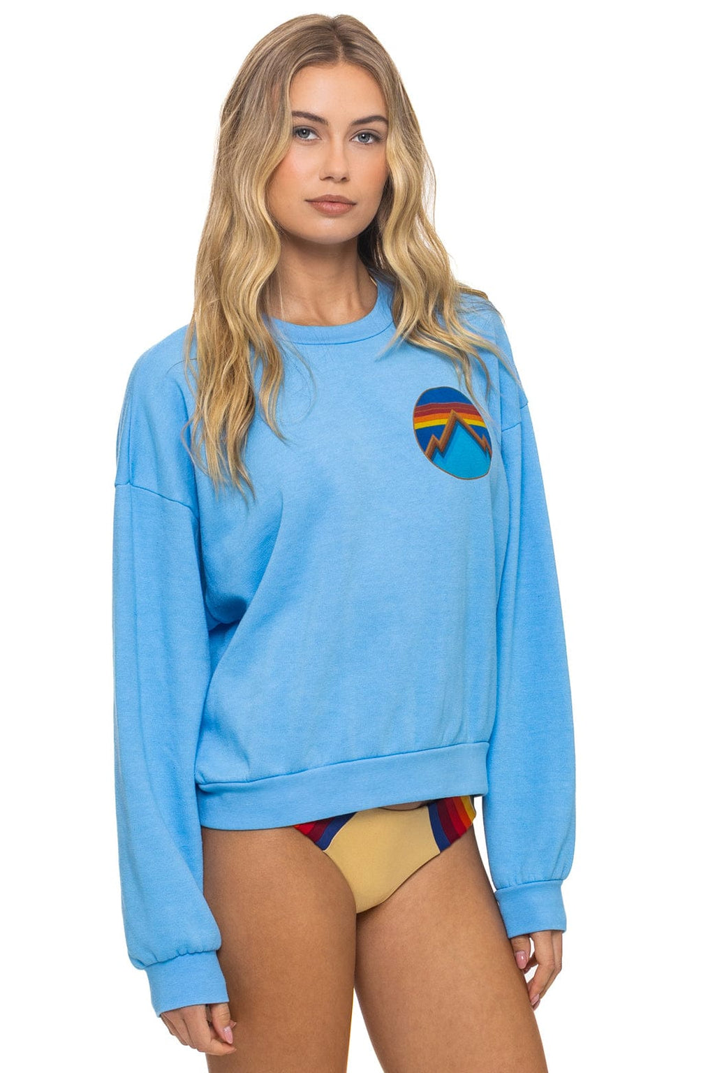 Retro ALL SEASONS CIRCLE RELAXED CREW SWEATSHIRT - SKY