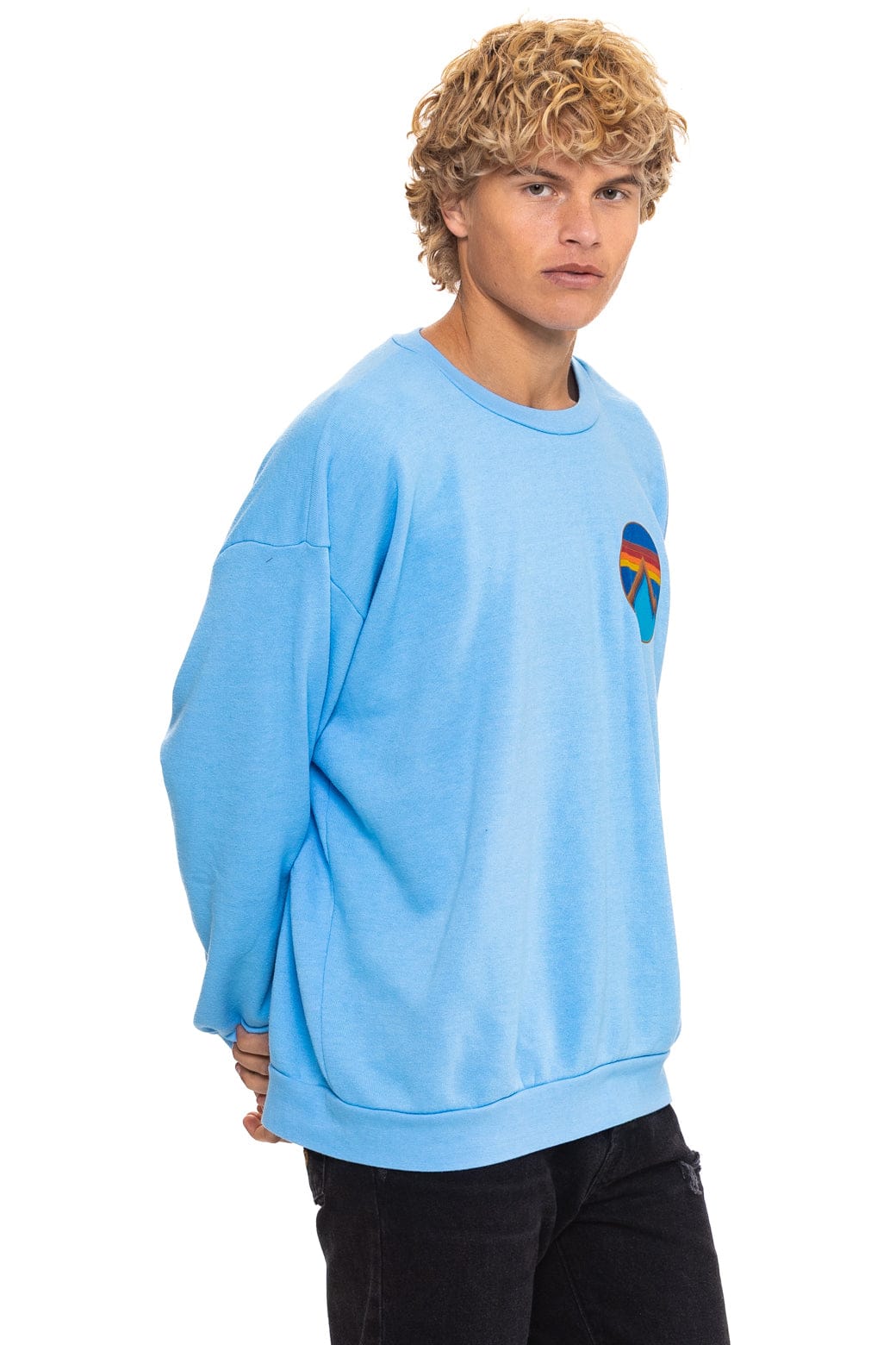 Retro ALL SEASONS CIRCLE RELAXED CREW SWEATSHIRT - SKY