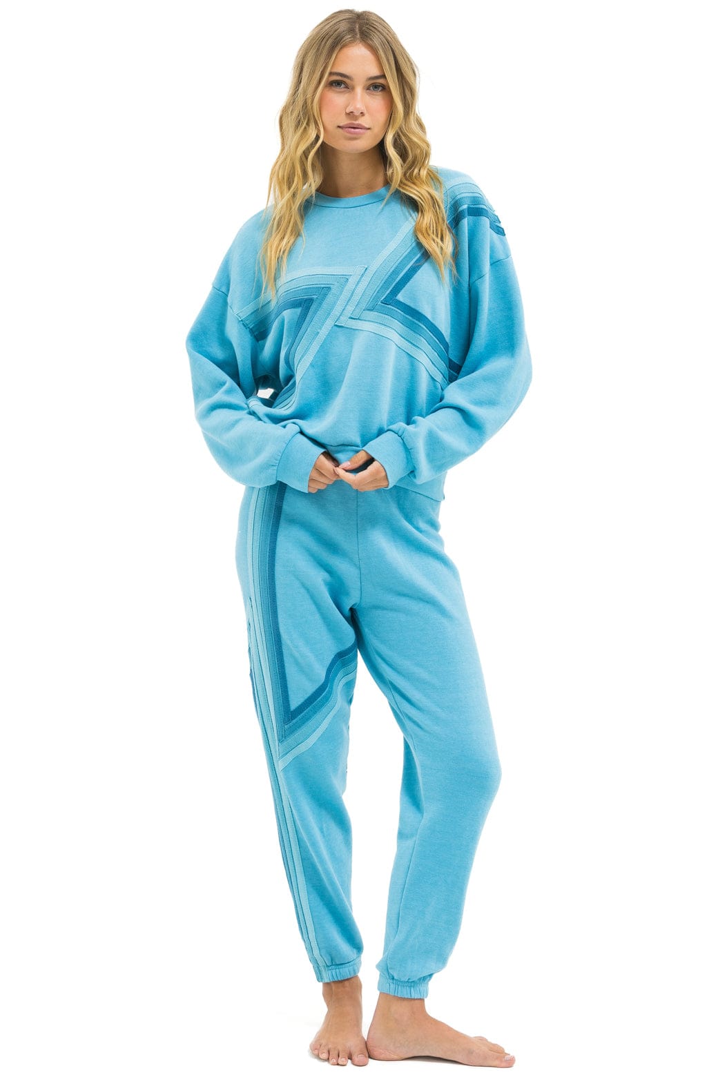 Retro BLAZE RELAXED CREW SWEATSHIRT - AQUA AQUA