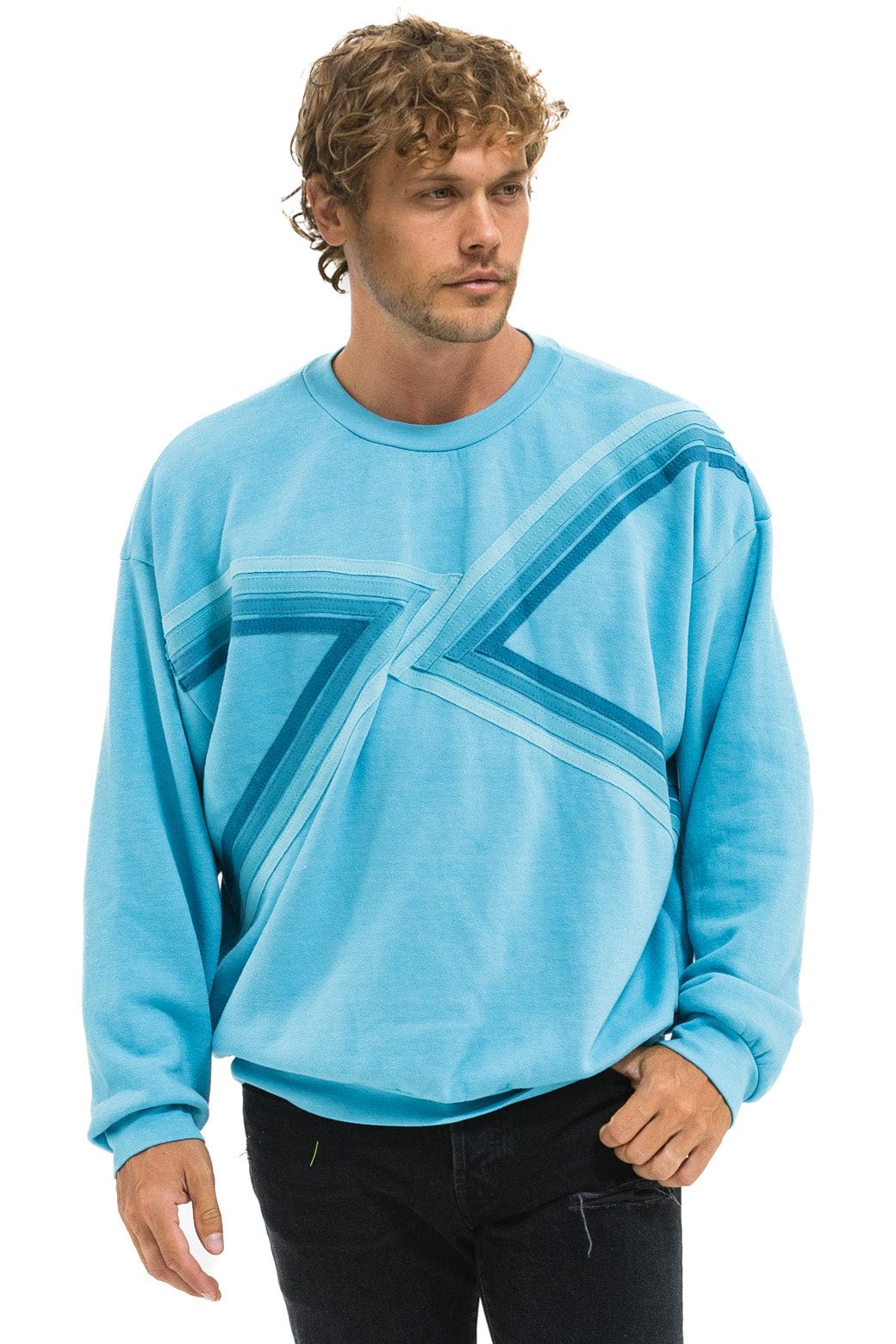 Retro BLAZE RELAXED CREW SWEATSHIRT - AQUA AQUA