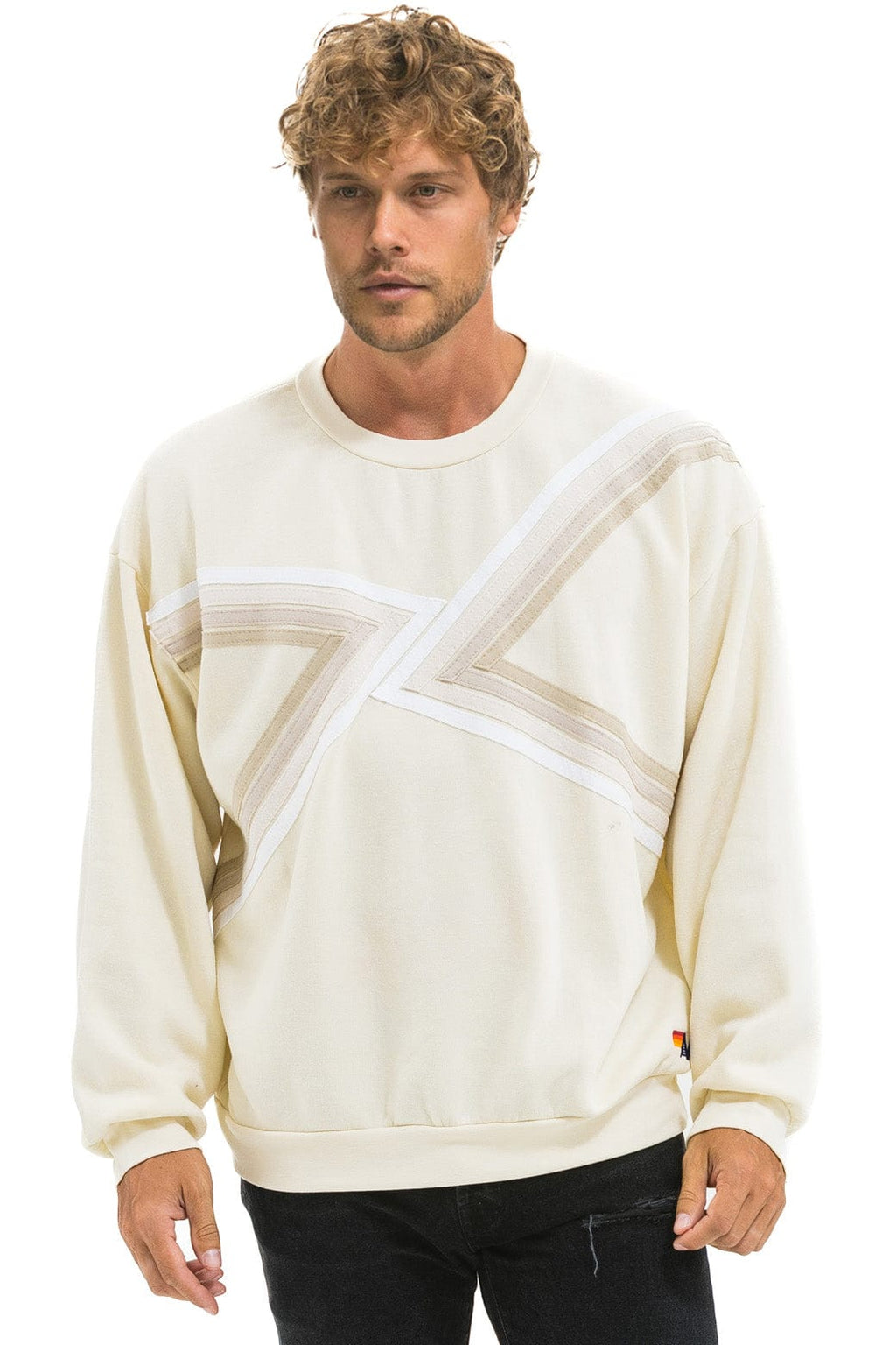 Retro BLAZE RELAXED CREW SWEATSHIRT - VINTAGE WHITE VINTAGE WHITE