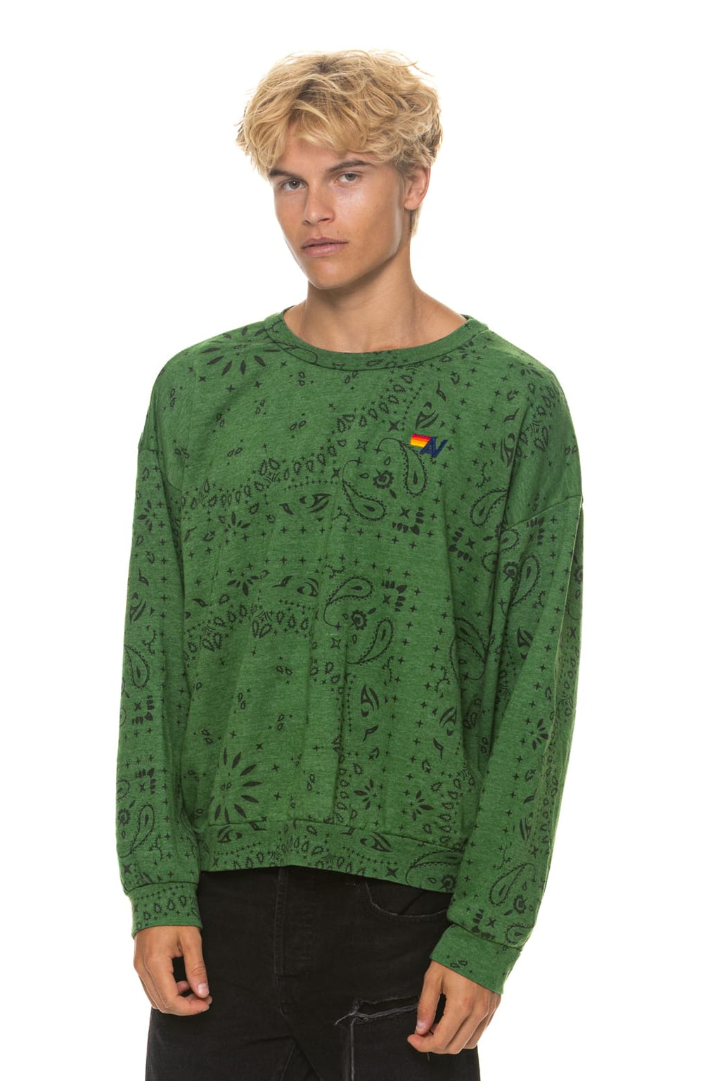 Retro BANDANA RELAXED CREW SWEATSHIRT - PALM